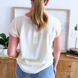 Relaxed fit Short Sleeve V-Neck Top
