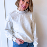 Oversize Drop Shoulder Reversible Mock Neck Sweatshirt - The 308 Boutique