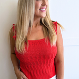 Ruffled Knit Sleeveless Tank