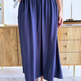 Midi Skirt w/ Elastic Waistband