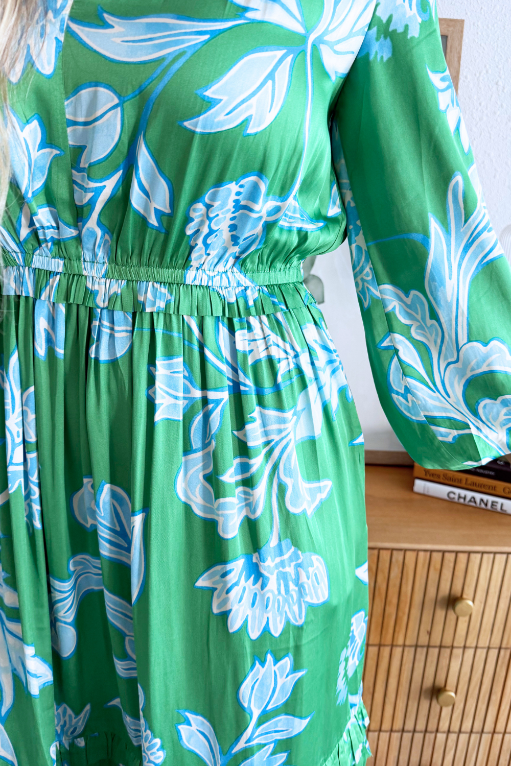 Floral Printed 3/4 Balloon Sleeve Midi Dress