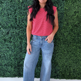 Stripe Knit Bubble Hem Top