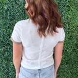 Color Hem Waffle Shirt