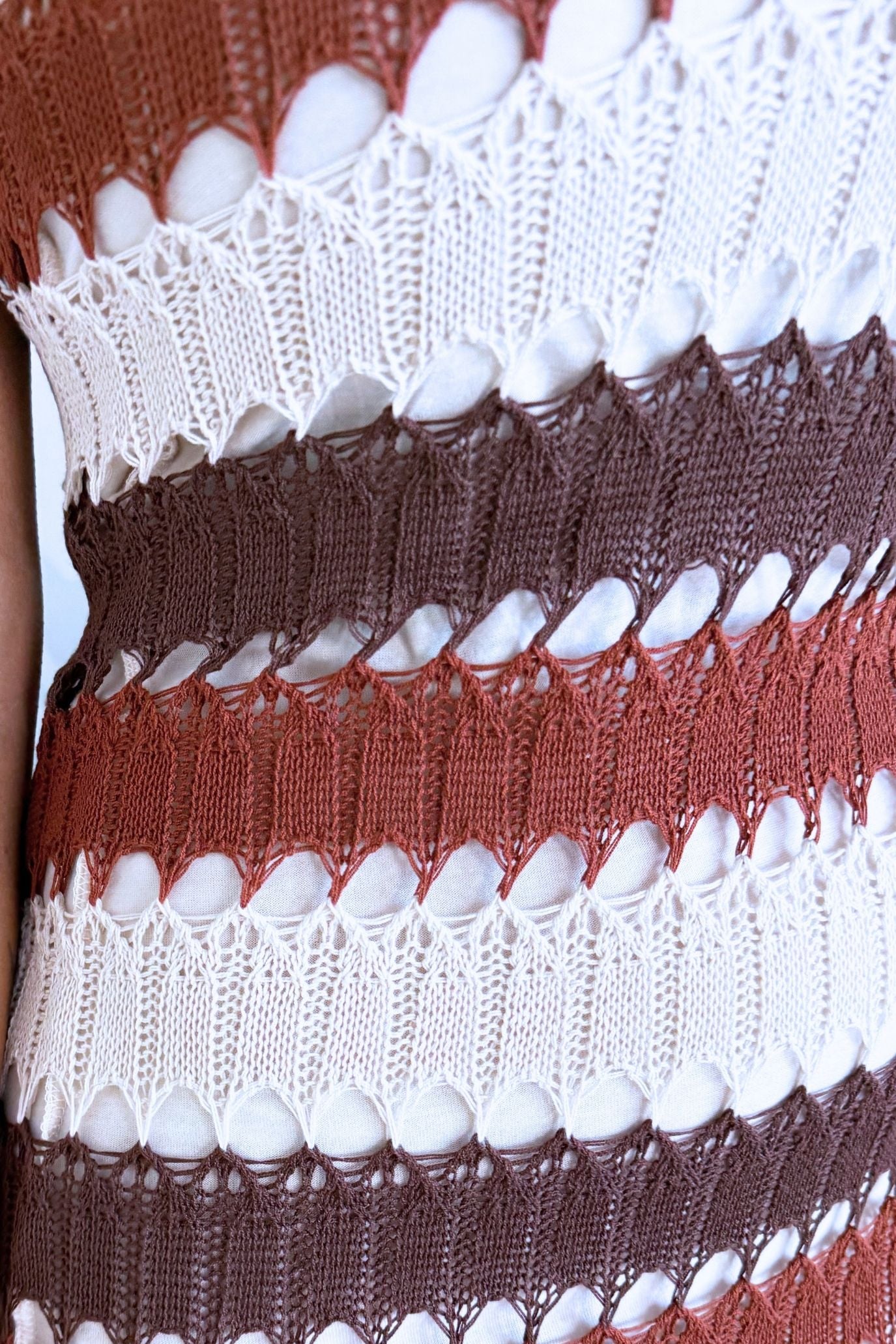 Crochet Stripe Midaxi Dress