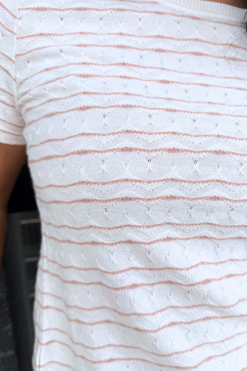 Short Sleeve Crewneck Knit Tee w/ Rib Trim
