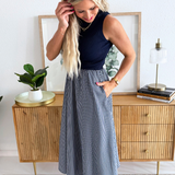 Mock Neck Twofer Dress