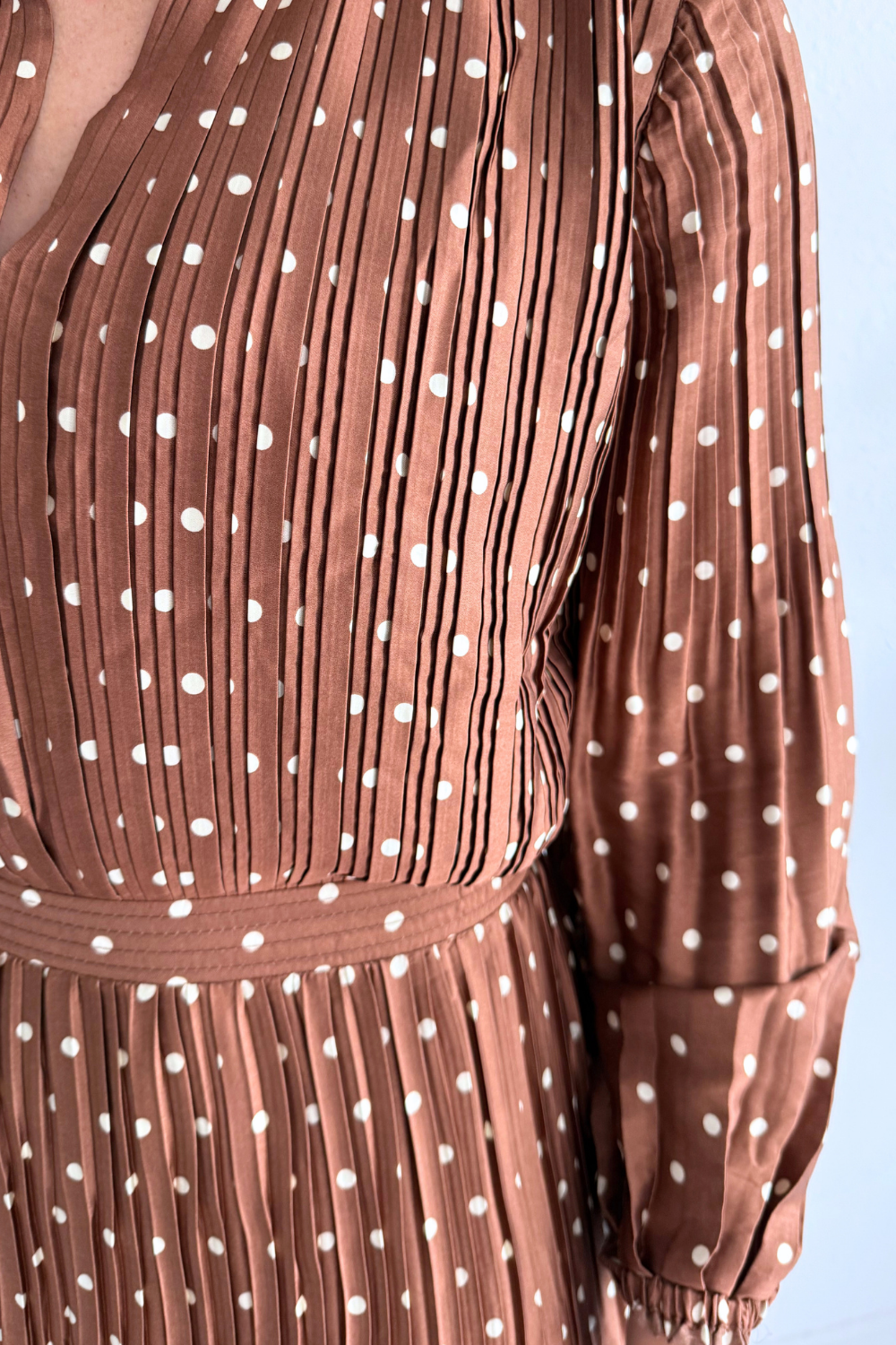 Long Sleeve Pleated Tiered Midi Dress