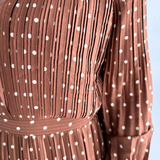 Long Sleeve Pleated Tiered Midi Dress