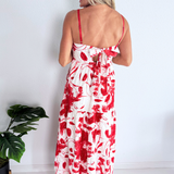 Floral Sleeveless V-Neck Midi Dress