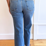 Avery High Rise Fab Ab Easy Straight Leg Raw Hem
