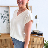 Relaxed fit Short Sleeve V-Neck Top