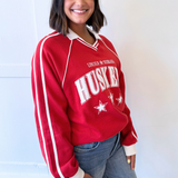 Nebraska Slate Collared Sweatshirt