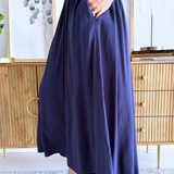 Midi Skirt w/ Elastic Waistband