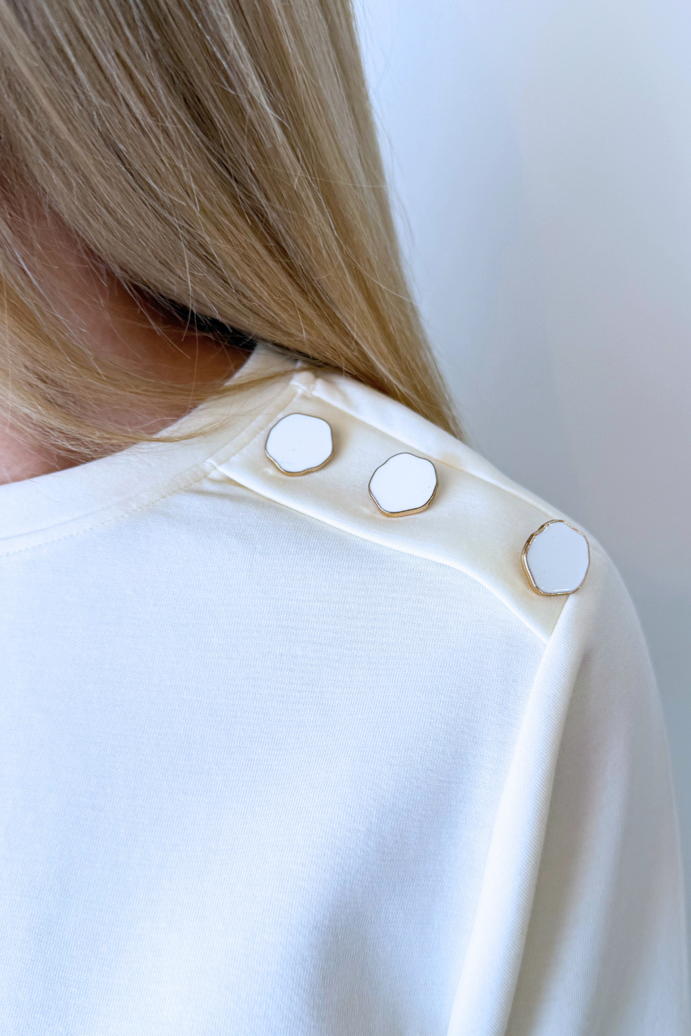 Button Shoulder Sweatshirt