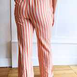Striped Wide Leg Drawstring Pants