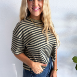 Striped Short Sleeve Top