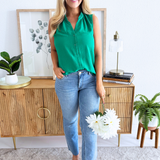 Sleeveless Button Up Blouse