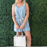 Sleeveless Tie Waist Romper