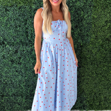 Polka Dot Corset Midi Dress