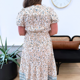 Short Sleeve V-Neck Midi Dress