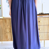 Midi Skirt w/ Elastic Waistband