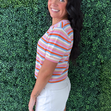 Crewneck Short Sleeve Pointelle Sweater