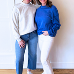 Oversize Drop Shoulder Reversible Mock Neck Sweatshirt - The 308 Boutique