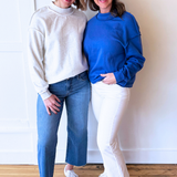 Oversize Drop Shoulder Reversible Mock Neck Sweatshirt - The 308 Boutique
