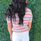 Crewneck Short Sleeve Pointelle Sweater