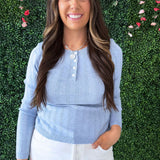 Henley FIne Knit Sweater Top