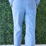 Color Block Relaxed Fit Denim Pant