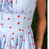 Polka Dot Corset Midi Dress