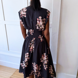 Floral Zipper Smocked Dress