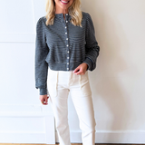 Striped Knit Button Cardigan