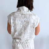 Camo Half Zip Sleeveless Top