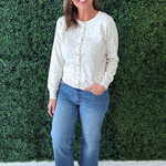 Crew Neck Floral Cardigan - The 308 Boutique