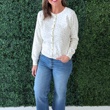Crew Neck Floral Cardigan - The 308 Boutique