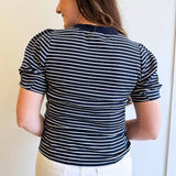 Striped Short Sleeve Sweatshirt
