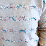 Color Popcorn Yarn Detail Crew Neck Pullover Sweater - The 308 Boutique