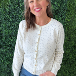 Crew Neck Floral Cardigan - The 308 Boutique