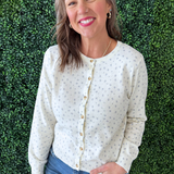 Crew Neck Floral Cardigan - The 308 Boutique