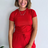 Ruched Side Short Sleeve Top