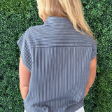 Button Down Bubble Hem Top