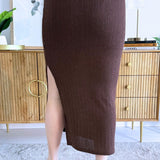 Pointelle Maxi Column Skirt