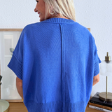 Drop Half Sleeve Crewneck Sweater Top