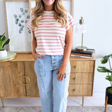 Raglan Sleeve Stripe Tee
