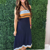 Terry Knit Halter Midi Dress
