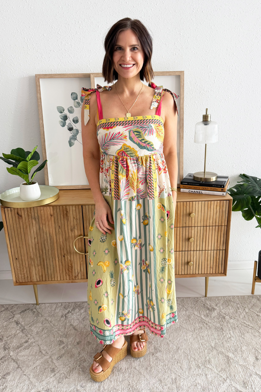 TIe Shoulder Midi Dress Medium / Multi TIe Shoulder Midi Dress Medium / Multi
