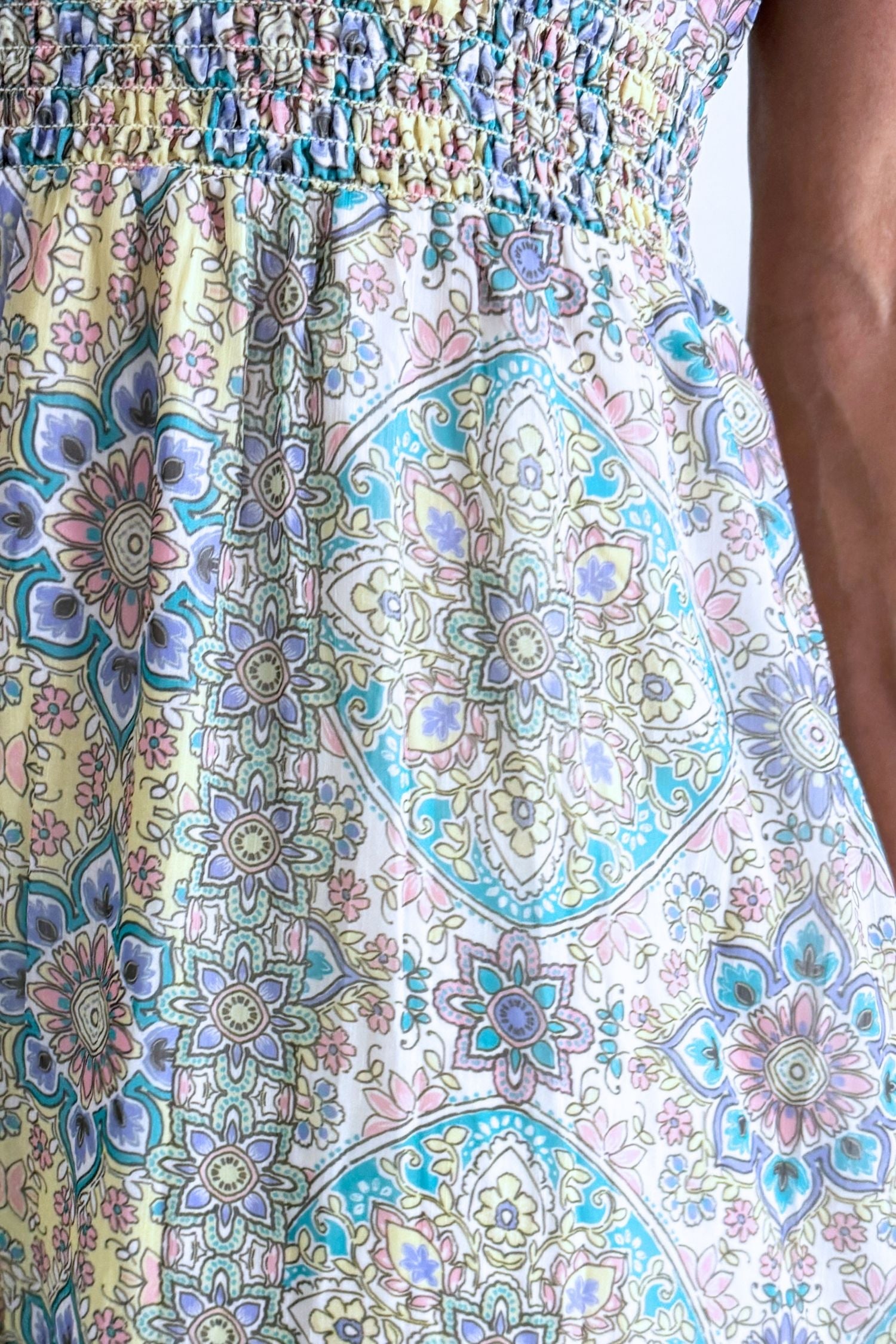 Sleeveless Smocked Waist Woven Maxi Dress