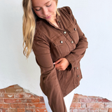 Puff Sleeve Trucker Jacket w/ Ruffle Collar